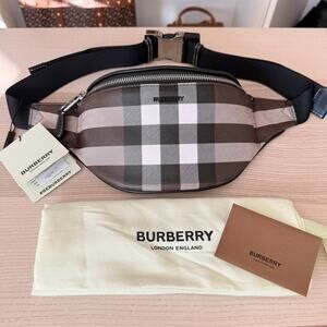 Burberry E-canvas Cason Check Bum Bag Dark Birch Brown